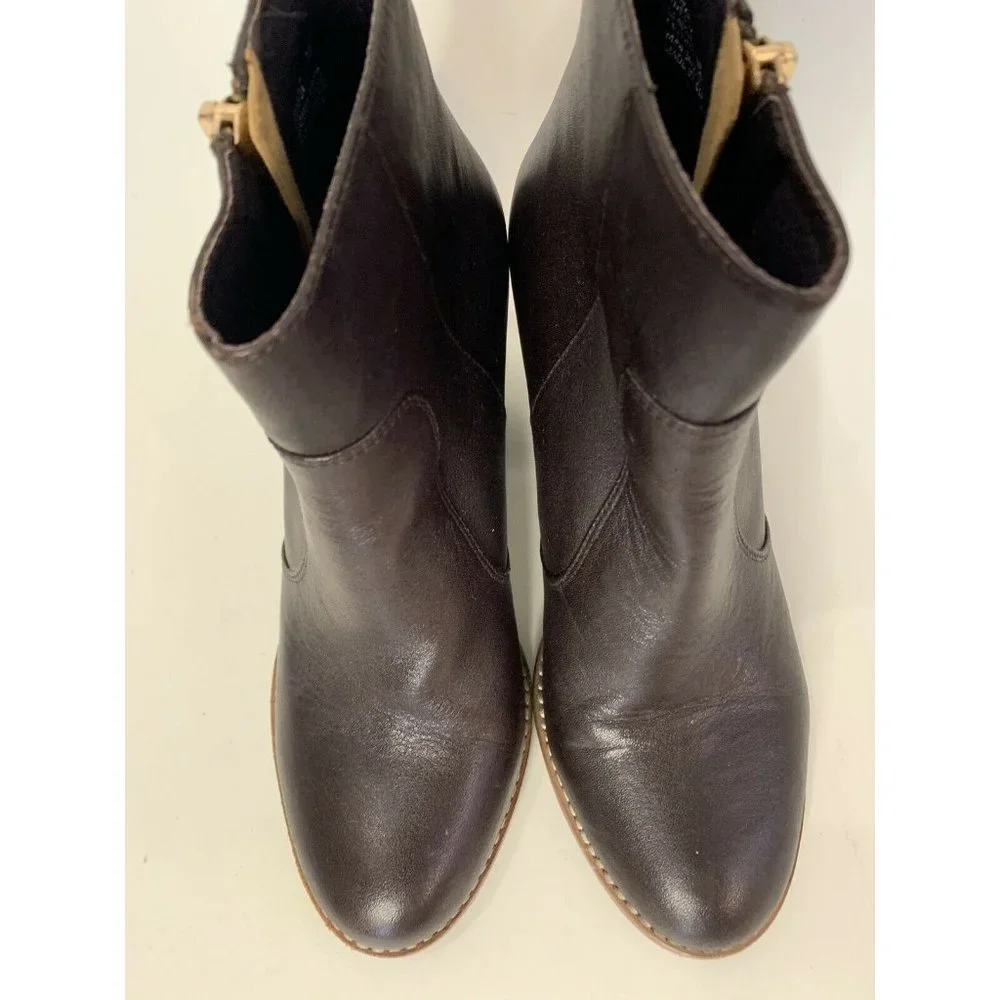 MI PIACI Brown Leather “Dazzle” Ankle Boots Sz 7 - Picture 4 of 7